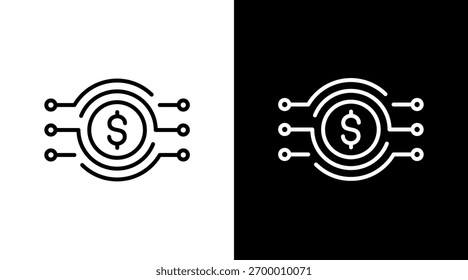 Diseño de conjunto de iconos blancos de moneda digital