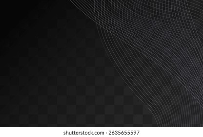 Digital Curve Motion Vector Transparent Background. Neon Shape Music Template. Wave Smooth Backdrop. Color Blend Light Pattern.