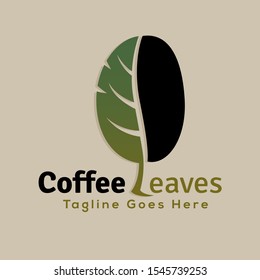 Digital custom logo design. Coffee leaves logo. Elegant coffee logo design inspiration