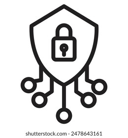 Digital Cyber Security Icon Ideal for Online Safety and Data Protection