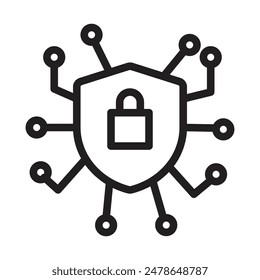 Digital Cybersecurity Icon Perfect for Online Protection and Data Safety