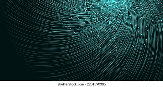 Digital cyberspace background, futuristic web page. Cyber background with wires, lines. Future of technology poster. Vector space illustration