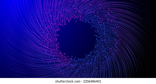 Digital cyberspace background, futuristic web page. Cyber background with wires, lines. Future of technology poster. Vector space illustration