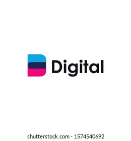 Digital D concept design logo