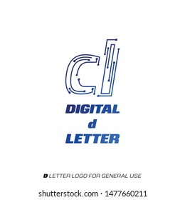 Digital D letter logo for technology companies