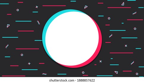 Digital dark background with a colored circle in the center. Modern social networks, trend, page cover, stories. Vector illustration