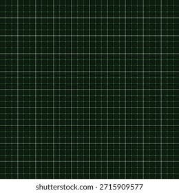 Digital dark green grid with white lines and central axis ideal for mapping plotting and layout design.