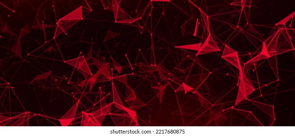 Digital Dark Red Background with Warning Ribbon. Data Breach Concept