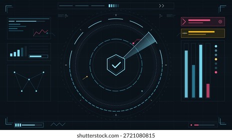 A digital dashboard displays graphs, charts, and data points. This setup is used for tracking performance metrics and analyzing trends in real time.