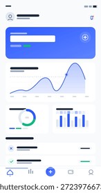 Un tablero digital muestra varias visualizaciones de datos, incluidos gráficos de líneas y gráficos circulares. El diseño presenta opciones para la entrada del usuario y la navegación.