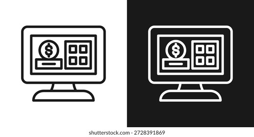 Icono De Tablero Digital En Estilo De Línea En Blanco Y Negro