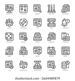 Digital Dashboard Icon pack for your website, mobile, presentation, and logo design. Digital Dashboard Icon outline design. Vector graphics illustration and editable stroke.