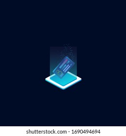 Digital data with 3D icon for website user interface design