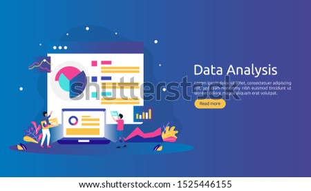 digital data analysis concept for market research and digital marketing strategy. website analytics or data science with people character. template for web landing page, banner, presentation
