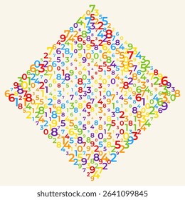 Digital data array, lots of numbers digits in Digital Pattern, abstract math background