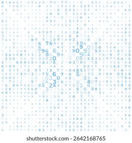 Digital data array, lots of numbers digits in Digital Pattern, abstract math background