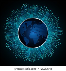 digital data background, blue abstract light hi tech pixel internet technology, Cyber security concept, Cyber data digital computer. eye scan virus. motion move speed. vector. world