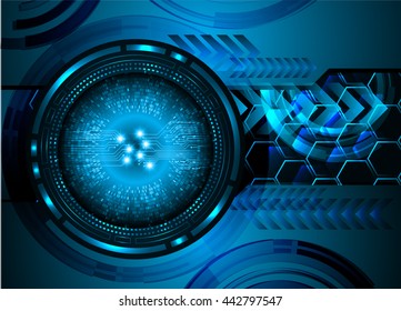 digital data background, blue abstract light hi tech pixel internet technology, Cyber security concept, Cyber data digital computer. eye scan virus. motion move speed. vector