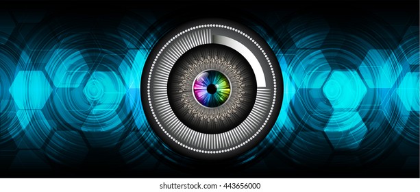 digital data background, blue abstract light hi tech pixel internet technology, Cyber security concept, Cyber data digital computer. eye scan virus. motion move speed. vector
