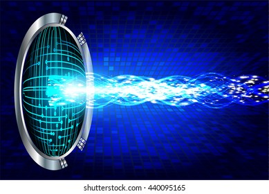 digital data background, blue silver abstract light hi tech pixel internet technology, 