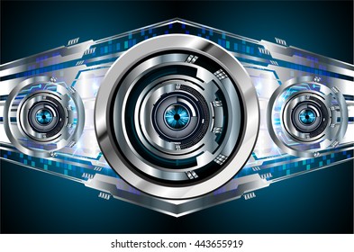 digital data background, blue silver abstract light hi tech pixel internet technology, Cyber security concept, Cyber data digital computer. eye scan virus. motion move speed. vector