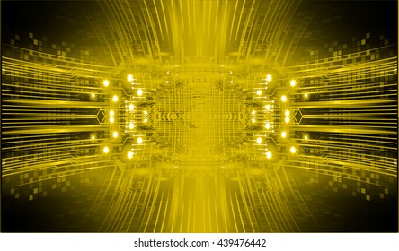 digital data background, yellow abstract light hi tech pixel internet technology, Cyber security concept, Cyber data digital computer. eye scan virus. motion move speed. vector