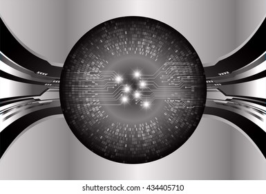 digital data background,black silver abstract light hi tech pixel internet technology, Cyber security concept, Cyber data digital computer, eye scan virus, vector