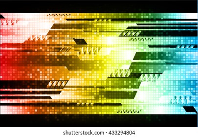 digital data background,red yellow blue abstract light hi tech pixel internet technology, Cyber security concept, Cyber data digital computer, move motion vector