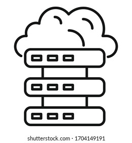 Digital data center icon. Outline digital data center vector icon for web design isolated on white background