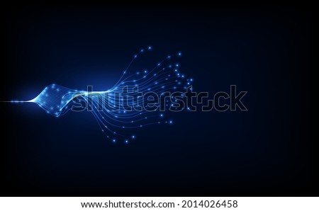 Digital Data Communication Along Fiber Optics Cable, Network Connection of Information 商業照片 © 