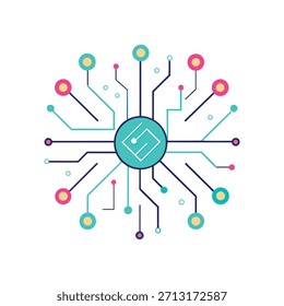 Digitale Datenverbindung: Netzwerkhintergrund der abstrakten High-Tech-Platine