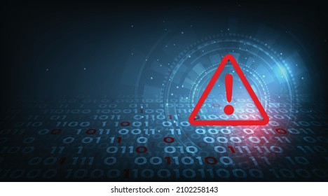 Digital data cyber attack concept design.Red and blue binary code on dark blue background. Cyber Attack vector illustration.