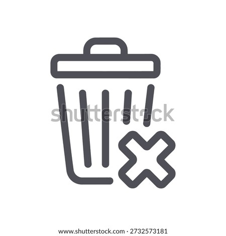 Digital Data Deletion and Trash Bin Management Icons - Remove and Empty Files