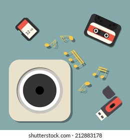 Digital data devices icon set vector
