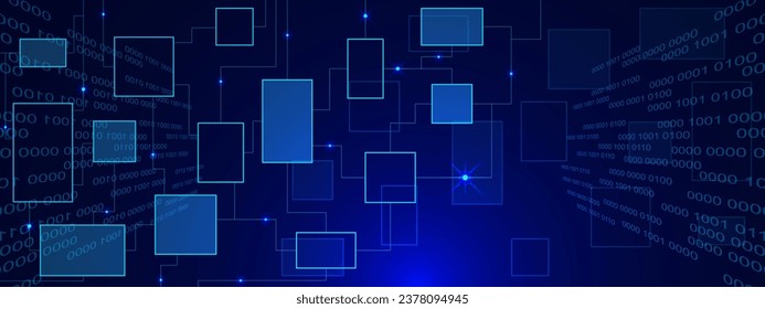 Digital data flow or digital information technology concept. Big data visualization or wireless data transmission background design. Vector illustration.