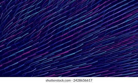 Digital Data Flow Lines Background. Big Data Technology Lines. Abstract Neural Network. High Speed Light Trails. Information Flow in Virtual Reality Cyberspace. Vector Illustration.
