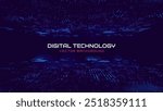 Digital Data Flow Vector Background. Big Data Technology Lines. Data Transmission Concept. High Speed Internet. Information Matrix Flow in Virtual Reality Cyberspace. Vector Illustration.