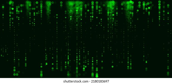 Digital Data Flow Vector Background. Big Data Technology Lines. Data Transmission Concept. High Speed Internet. Information Matrix Flow in Virtual Reality Cyberspace. Vector Illustration.