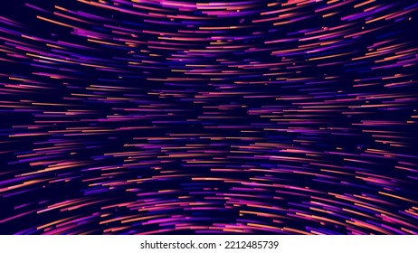 Digital Data Flow Vector Background. Big Data Technology Lines. 5G Wireless Data Transmission. High Speed Light Trails. Information Flow In Virtual Reality Cyberspace. Vector Illustration.