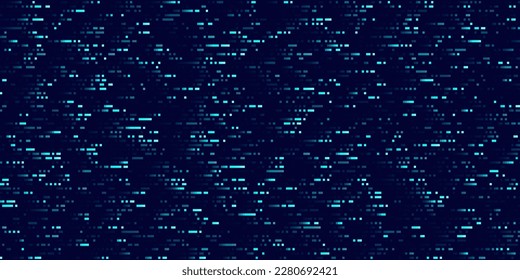 Digital Data Flow Vector Background. Big Data Technology Lines. Wireless Data Transmission. High Speed Light Trails. Information Flow in Virtual Reality Cyberspace. Flying Pixels Vector Illustration.