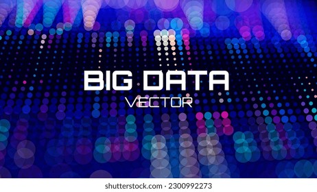 Digital Data Flow Vector Background. Big Data Technology Bokeh Lights. Wireless Data Transmission. High Speed Light Trails. Information Flow in Virtual Reality Cyberspace. Vector Illustration.