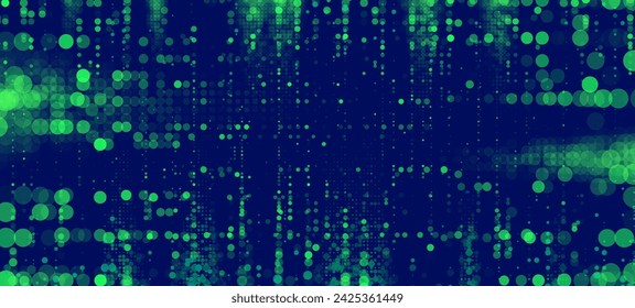 Digital Data Flow Vector Background. Big Data Technology Lines. Data Transmission Concept. High Speed Internet. Information Matrix Flow in Virtual Reality Cyberspace. Vector Illustration.