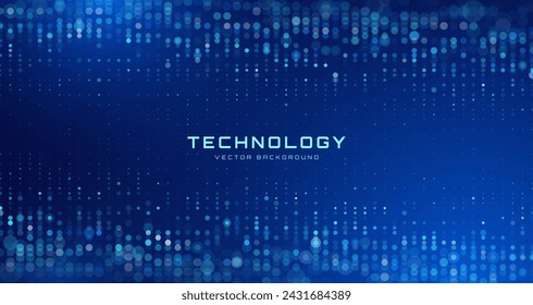 Digital Data Flow Vector Background. Big Data Technology Lines. Data Transmission Concept. High Speed Internet. Information Matrix Flow in Virtual Reality Cyberspace. Vector Illustration.