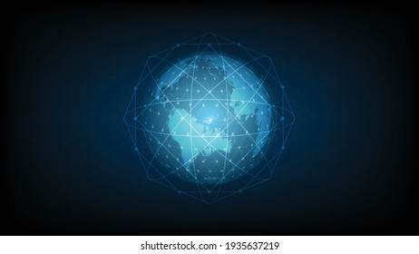 Digital data globe - Hi-tech communication concept futuristic digital innovation background for global web, connection, science. Abstract technology background. vector illustration.