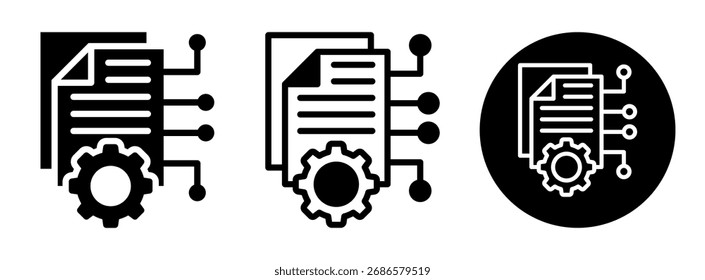 Digital Data Icon Collection Glyph and Mixed Vector Illustration