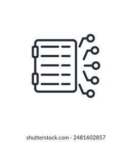 digital data icon. vector.Editable stroke.linear style sign for use web design,logo.Symbol illustration.