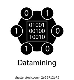 Digital Data Mining Icon – Information Extraction from AI System