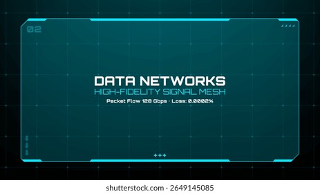 Digitale datanetwerkinterface met informatie over pakketstroom. Hoofd up display concept voor moderne technologie en cyber security.