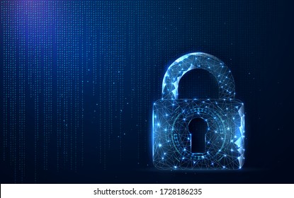 Protección de datos digitales. Concepto seguro. Bloquear, Imagen Generada Digitalmente, Padlock, Tecnología. Seguridad Ilustra la idea de privacidad de los datos cibernéticos o de la información. fondo digital de alta tecnología abstracto de color azul