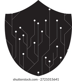 Digital Data Protection Shield with Circuit Board Pattern
